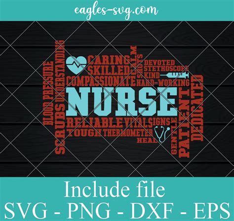 Nurse Word Art Svg Cricut File Silhouette, Png