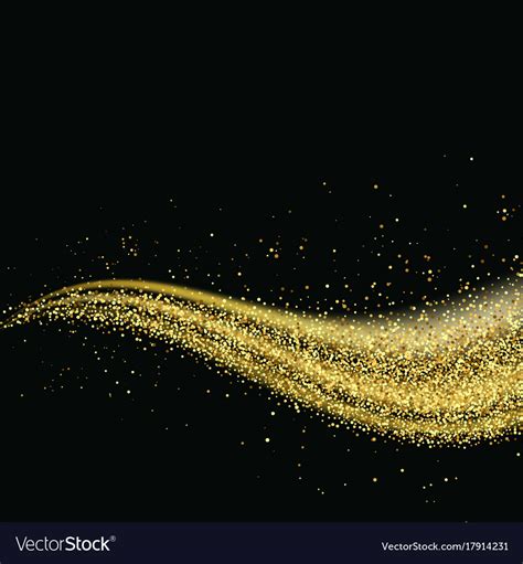 Gold glitter dust trail glittering particles Vector Image