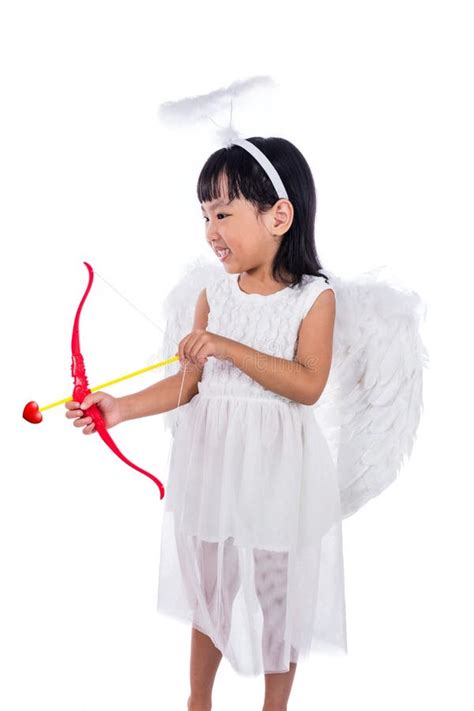 Asian Chinese Little Cupid with Bow and Arrow Stock Image - Image of innocence, female: 80596937