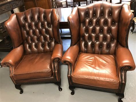 Chesterfield Armchair Pair in 2020 | Chesterfield armchair, Brown armchair, Chesterfield