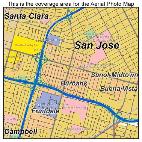 Aerial Photography Map of Burbank, CA California