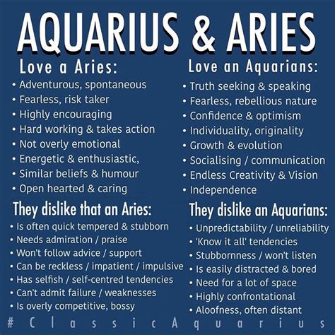 #Aquarius & #Leo relationship. Listed above are the positive aspects of ...