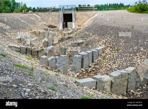 fish ladder for migration and spawning at river in construction Stock Photo - Alamy