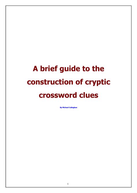 Cryptic-Crossword-Clues - - Studocu