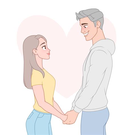 Couple in love holding hands cartoon vector illustration 3489687 Vector Art at Vecteezy