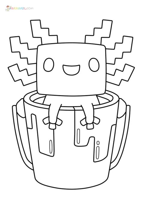 Minecraft Axolotl Coloring Pages