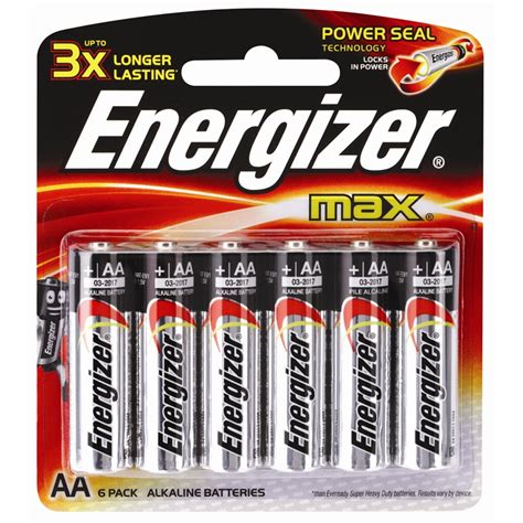 Energizer AA Alkaline Batteries - 6 Pack | Bunnings Warehouse