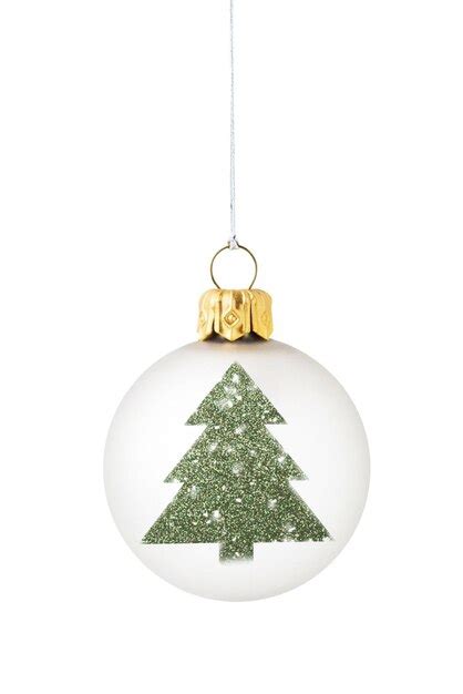 Premium Photo | White christmas ball with tree