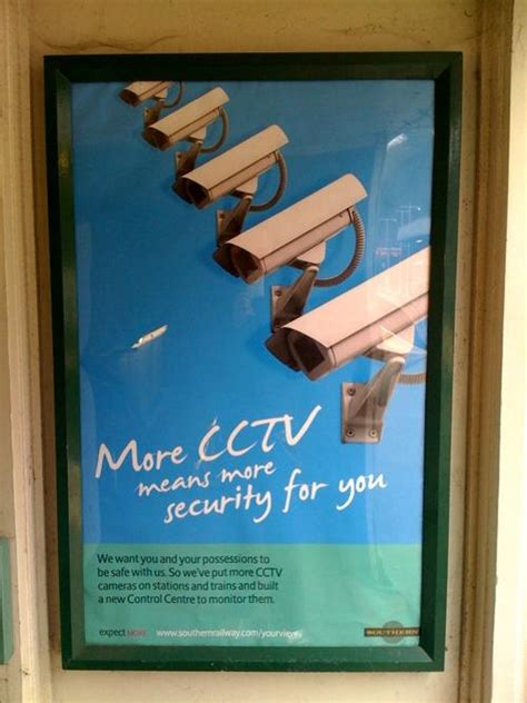 Creepy CCTV posters in the Brighton, UK train station - Boing Boing