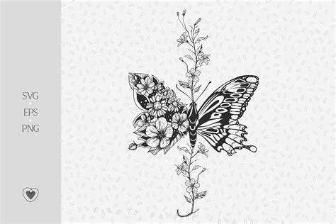 Butterfly svg, flower butterfly png, tattoo design By Pretty Meerkat ...