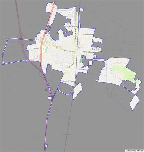 Map of Ayden town