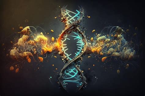 Premium AI Image | A digital painting of a DNA double helix