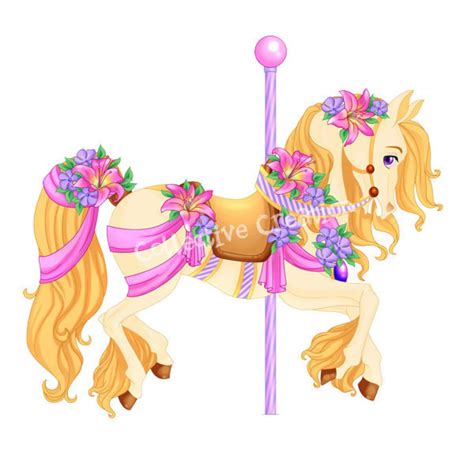 Carousel Horse Clipart Great for Scrapbooking, Cardmaking and Paper Crafts. - Etsy