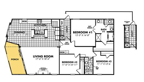 3 Bedroom Double Wide Floor Plans - Woodwork Samples