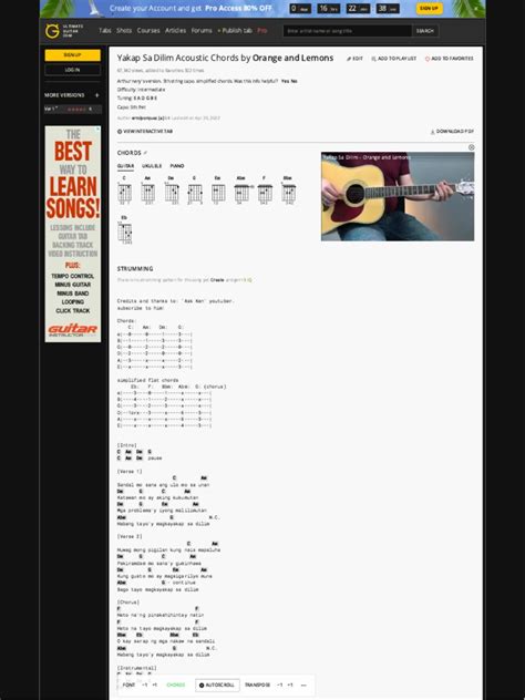 Tabs Ultimate Guitar Com Tab Orange and Lemons Yakap Sa Dilim Chords 4159567 | PDF | Guitars ...