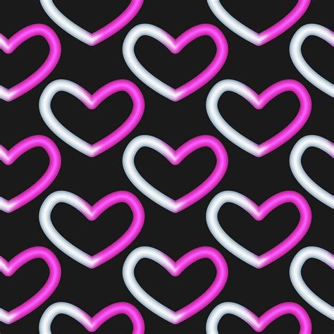 Premium Vector | Pattern neon heart