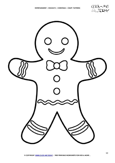 Free printable Gingerbread man Craft Pattern - Christmas Craft Patterns 10