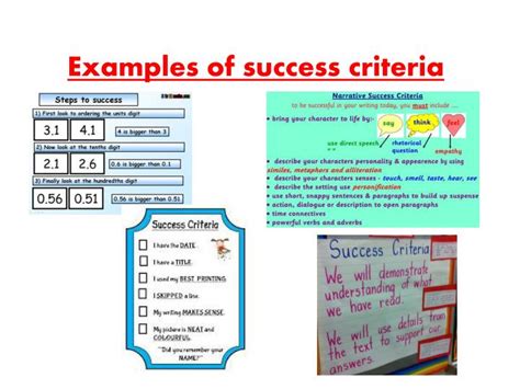 PPT - Success criteria PowerPoint Presentation - ID:2064967