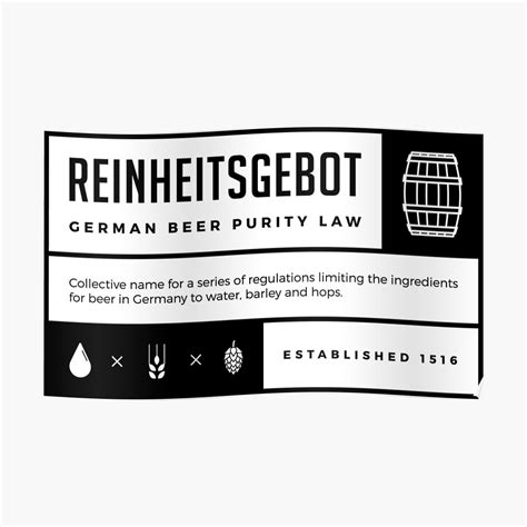 "Reinheitsgebot German Beer Purity Law of 1516" Poster by graf1k ...