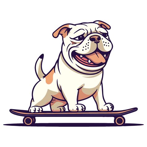 Funny and cute bulldog on a skateboard, Skateboarding dog. 26269424 PNG