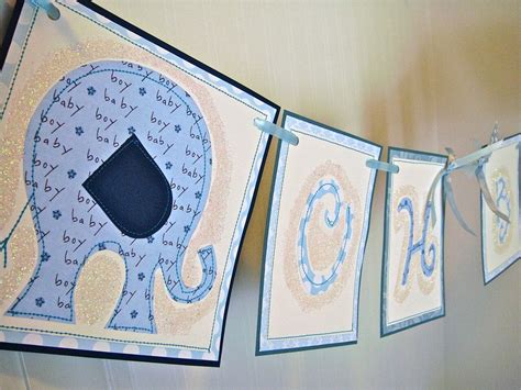 OH BABY Banner Blue Elephant Baby Shower Banner by RedBirdBanners