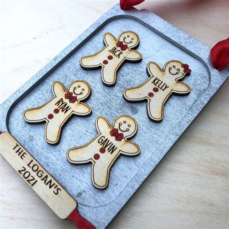 Family Personalized Christmas Cookie Ornament Laser Engraved - Etsy