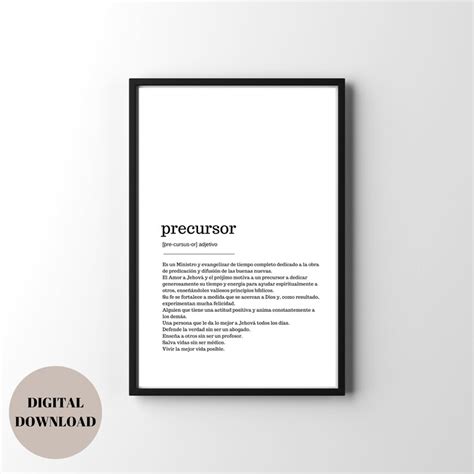 PRECURSOR SPANISH Definition Print Bedroom Prints Wall - Etsy