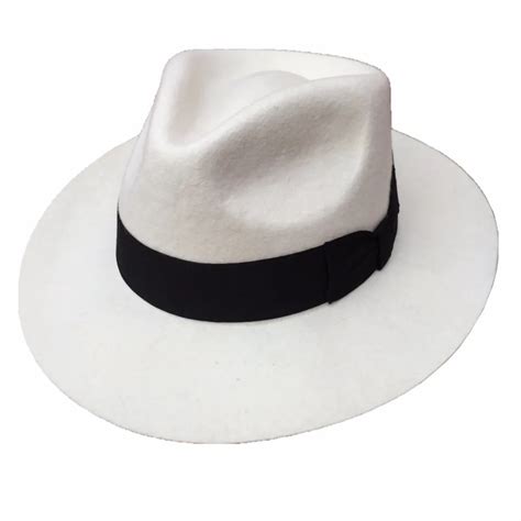 Classic Men's Wool Felt Godfather Fedora Hat Gangster Mobster White Hat -in Fedoras from Apparel ...