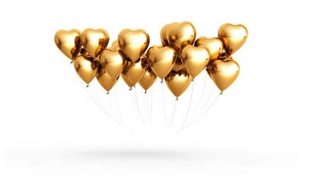 Premium AI Image | A bunch of gold balloons with the word love on them