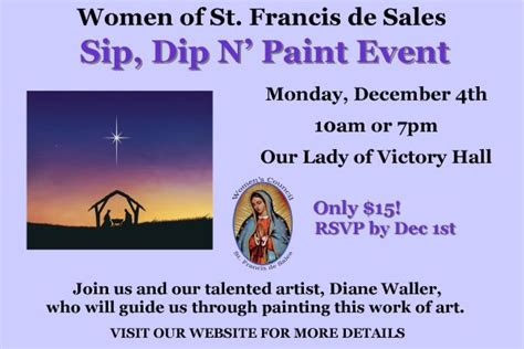 Sip, Dip N' Paint Event - Women's Council - Saint Francis de Sales