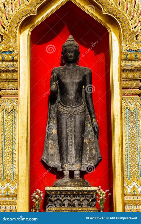 Buddha at Wat Benchamabophit in Thailand Stock Image - Image of golden ...