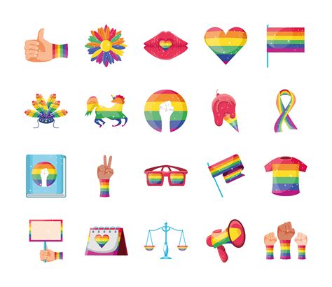 LGBT pride set of icons 1241200 Vector Art at Vecteezy