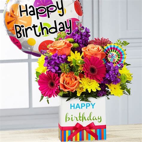 The FTD Birthday Brights Bouquet-Birthday Balloon a1137 | Flower Delivery | Flower Shop