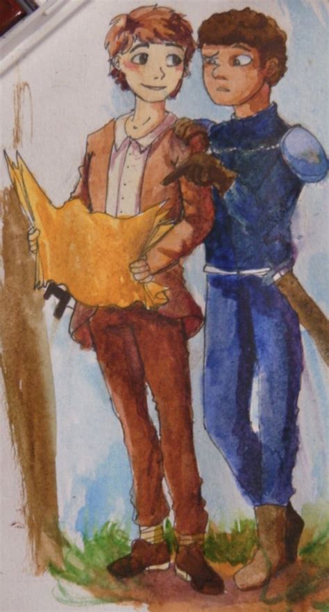 a drawing of two people standing next to each other