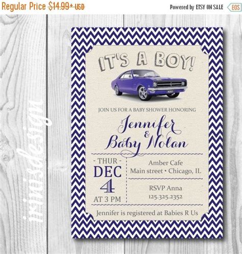 ON SALE vintage car shower car baby shower invitation | Cars baby shower invitations, Automobile ...