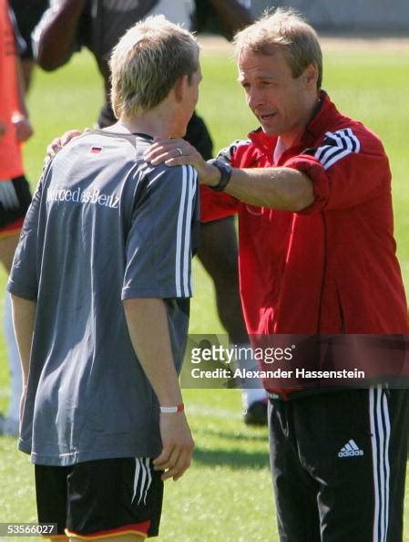 Juergen Klinsmann , headcoach of Germany, talks to Bastian... News Photo - Getty Images