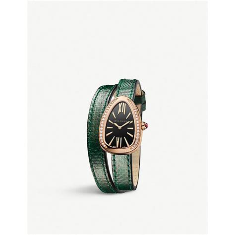 Bvlgari Serpenti Stainless Steel and Diamond Bracelet Watch 27mm