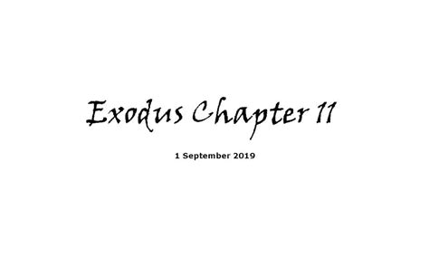 Exodus Chapter 11 – Ridgeway Community Church