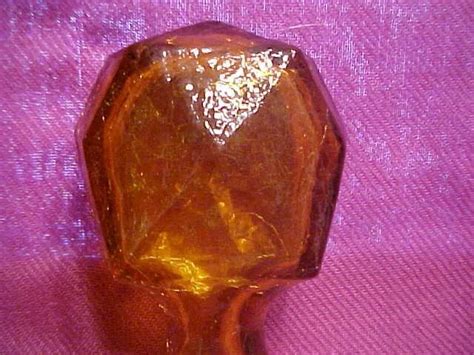 VINTAGE LARGE HEAVY 1" Inch Thick Glass Gold Color Top Bottle/Decanter Stopper $15.00 - PicClick