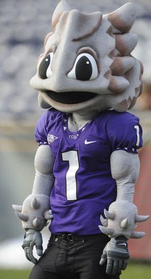 Texas Christian University's Horned Frog mascot. How do you make an unusual animal mascot look ...