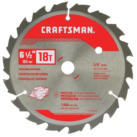 CRAFTSMAN 6-1/2-in 18-Tooth Carbide Circular Saw Blade in the Circular ...