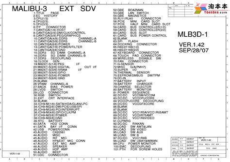 LENOVO THINKPAD T400 MALIBU-3 EXT MLB3D-1 REV1.42 SCH Service Manual download, schematics ...