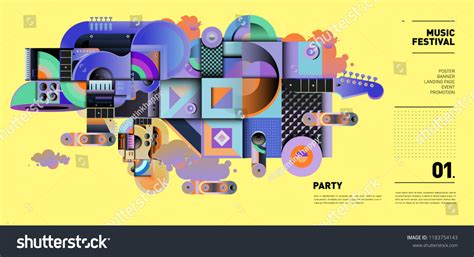 Music Festival Illustration Design Party Event: vector de stock (libre ...