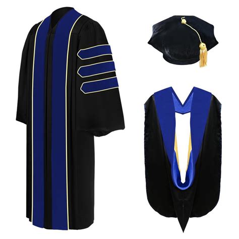 Deluxe PhD Doctoral Graduation Tam, Gown & Hood Package - PhD Blue – GradCanada