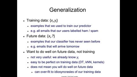 IAML8.1 Generalization in machine learning - YouTube