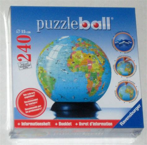 SOLD Ravensburger 3D World Globe 240 Piece Puzzleball Jigsaw Puzzle ...