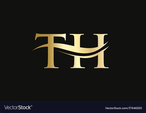 Initial monogram letter th logo design Royalty Free Vector