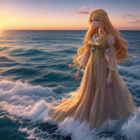 Beautiful Magical Anime Girl Walking in Ocean by FuturistArtist on ...