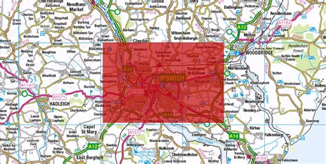 Central Ipswich City Street Map - Digital Download – ukmaps.co.uk