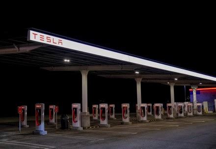 Tesla Superchargers Baker California Editorial Stock Photo - Stock ...